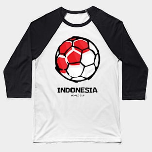 Indonesia Football Country Flag Baseball T-Shirt